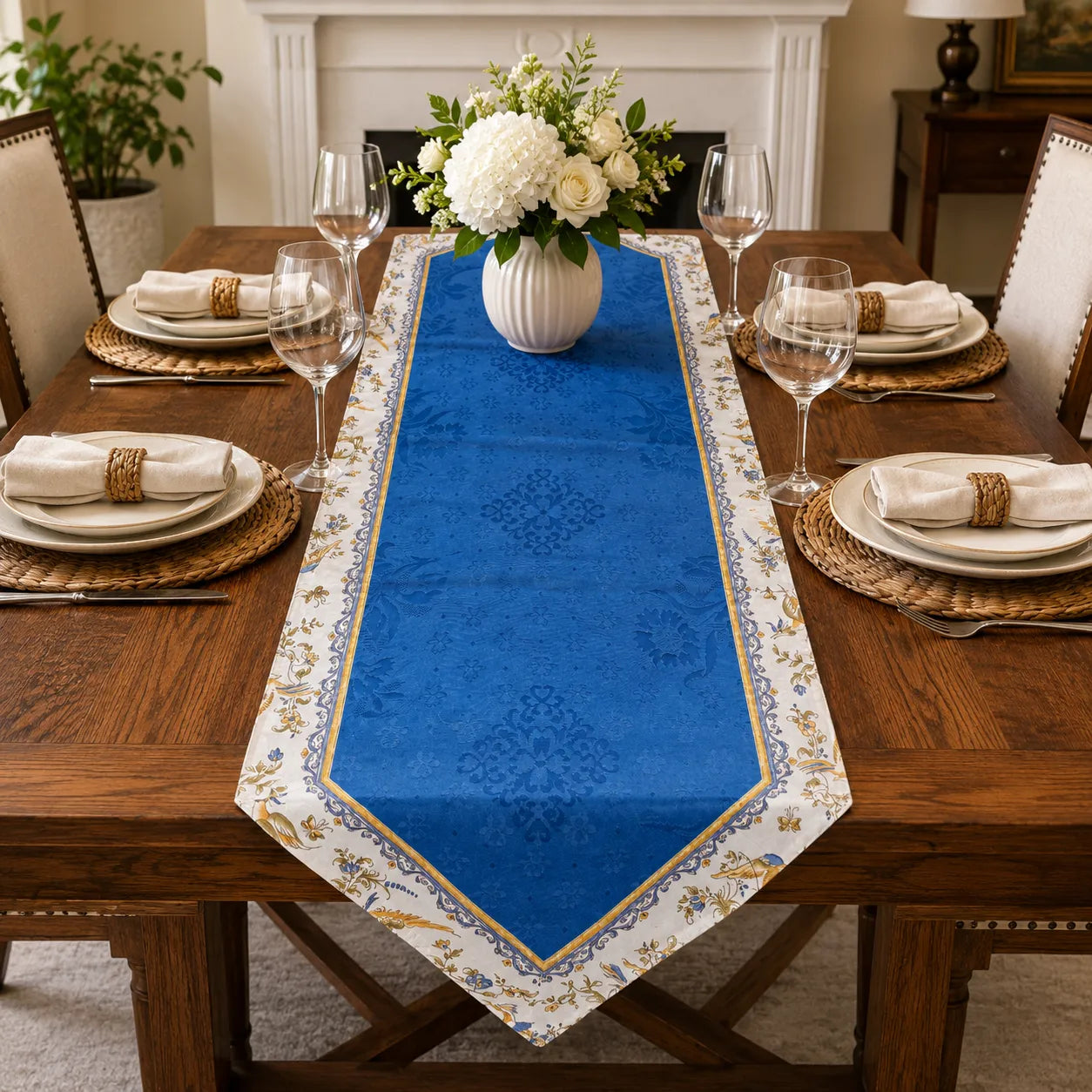 Moustiers Floral Blue Runner