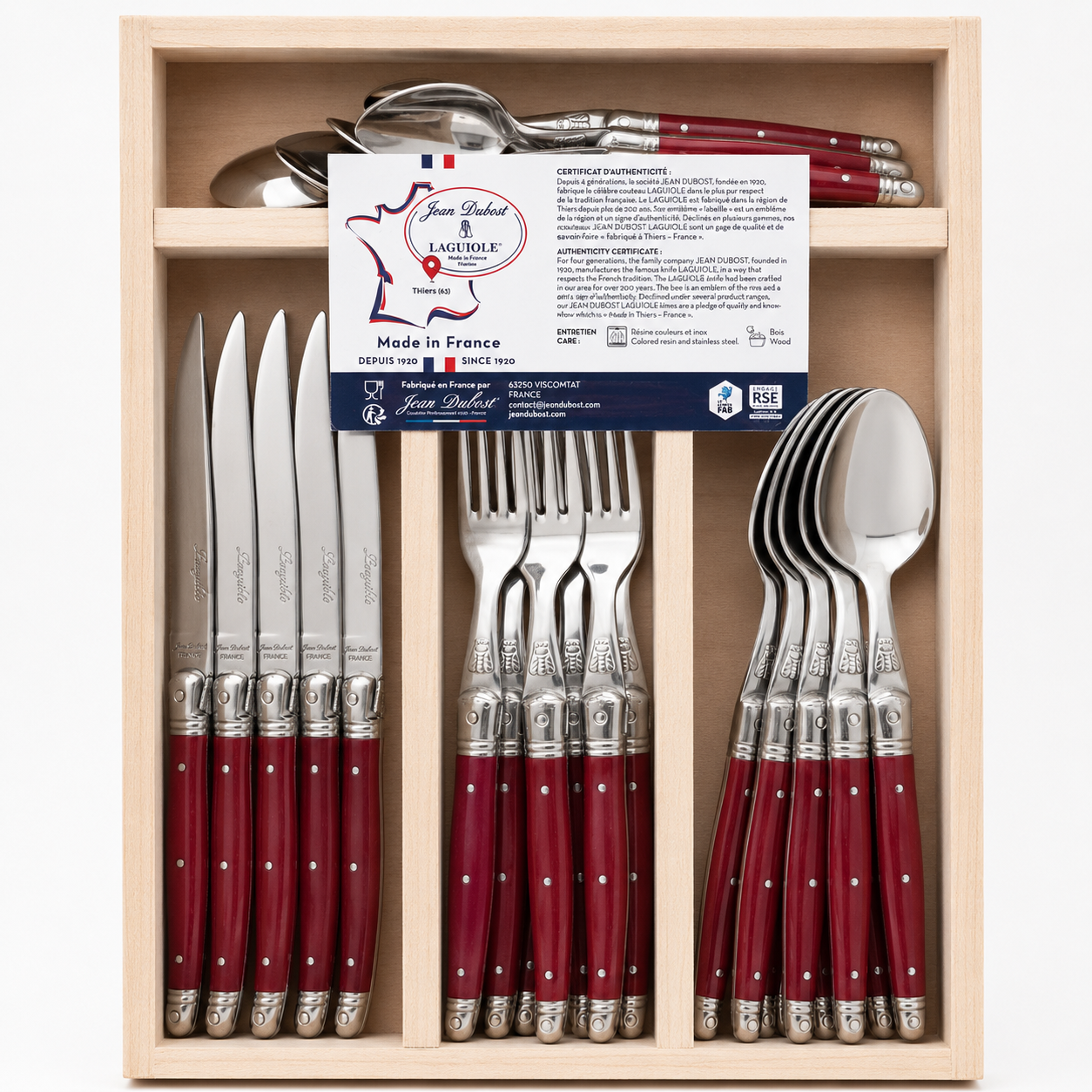 Jean Dubost Laguiole 24-Piece Flatware Set | GEM de France