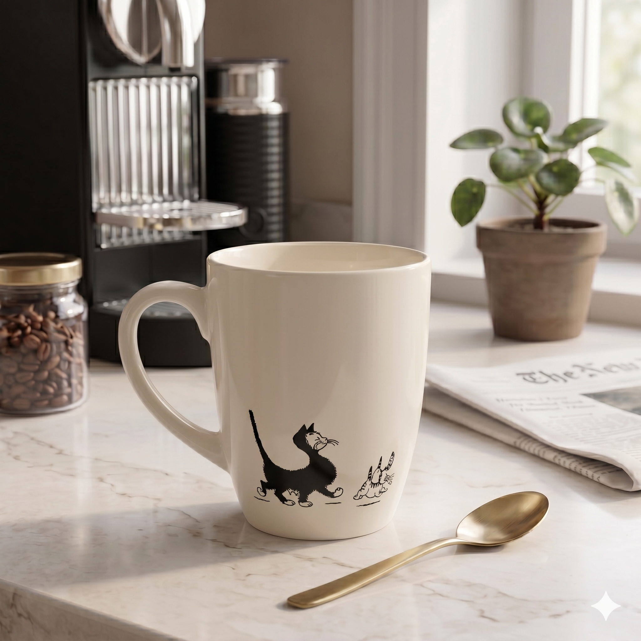 Dubout Cat Mug — Mama and Kittens