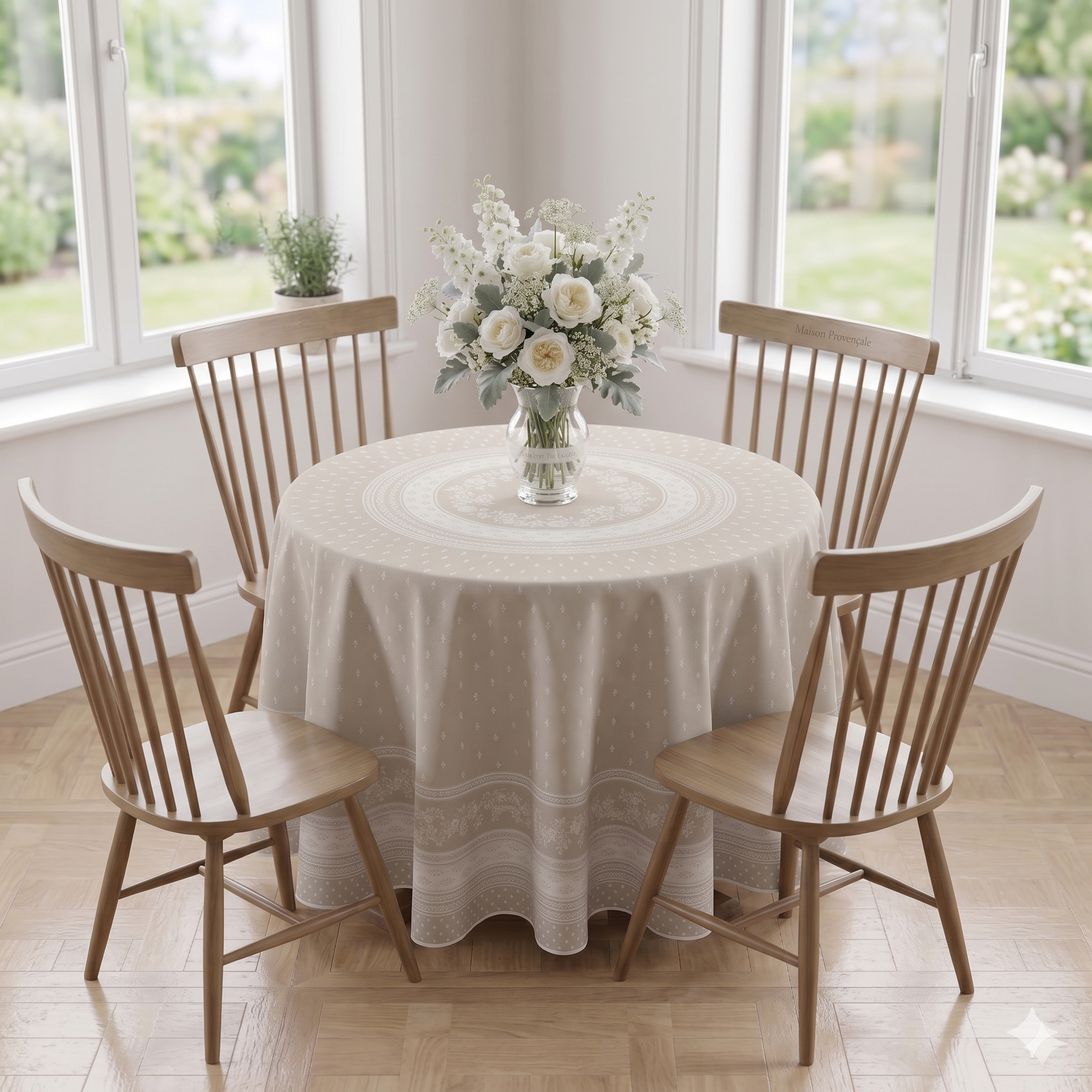 Antiques Floral 90" Round Jacquard Tablecloth
