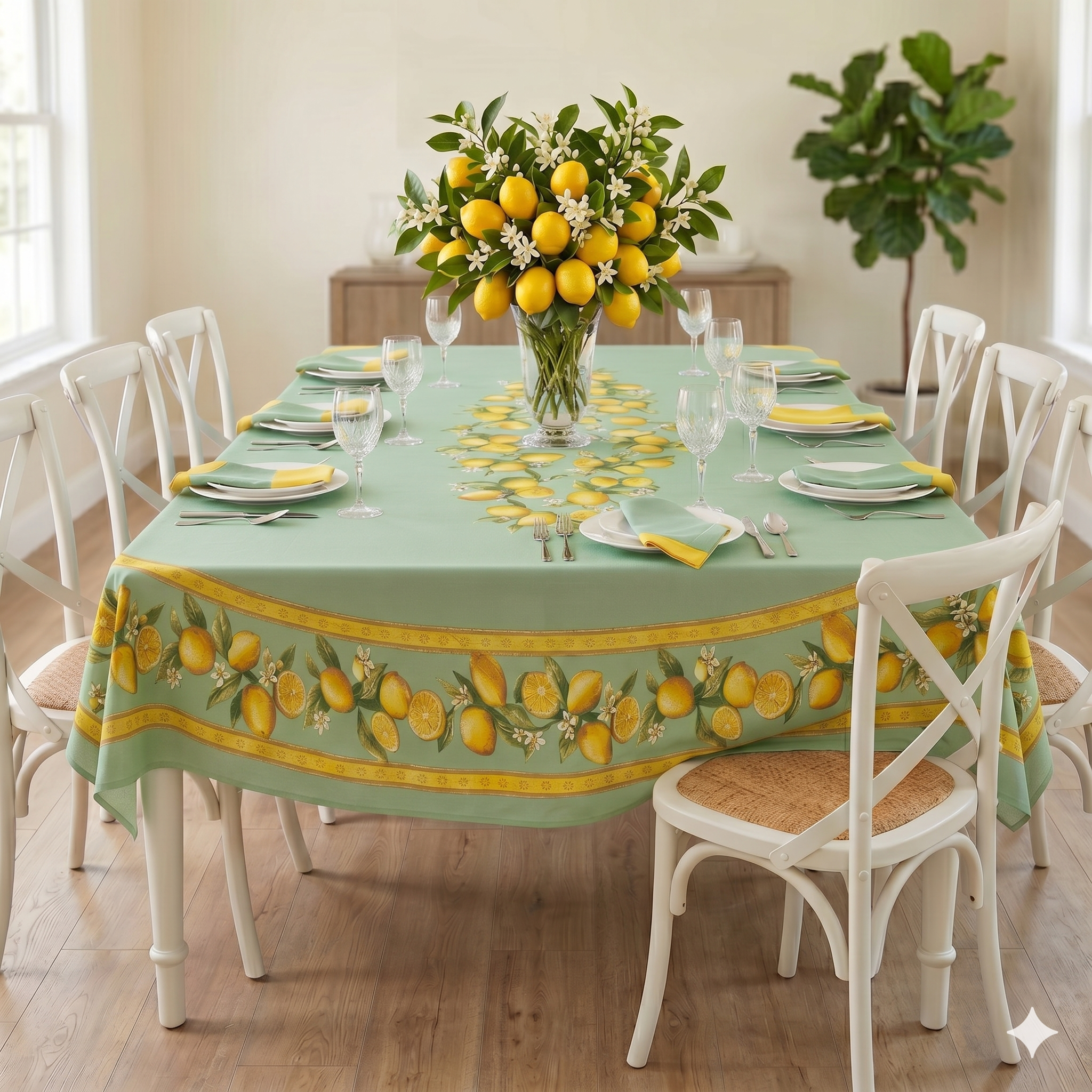 PROVENCAL COATED CITRON 98"x64"