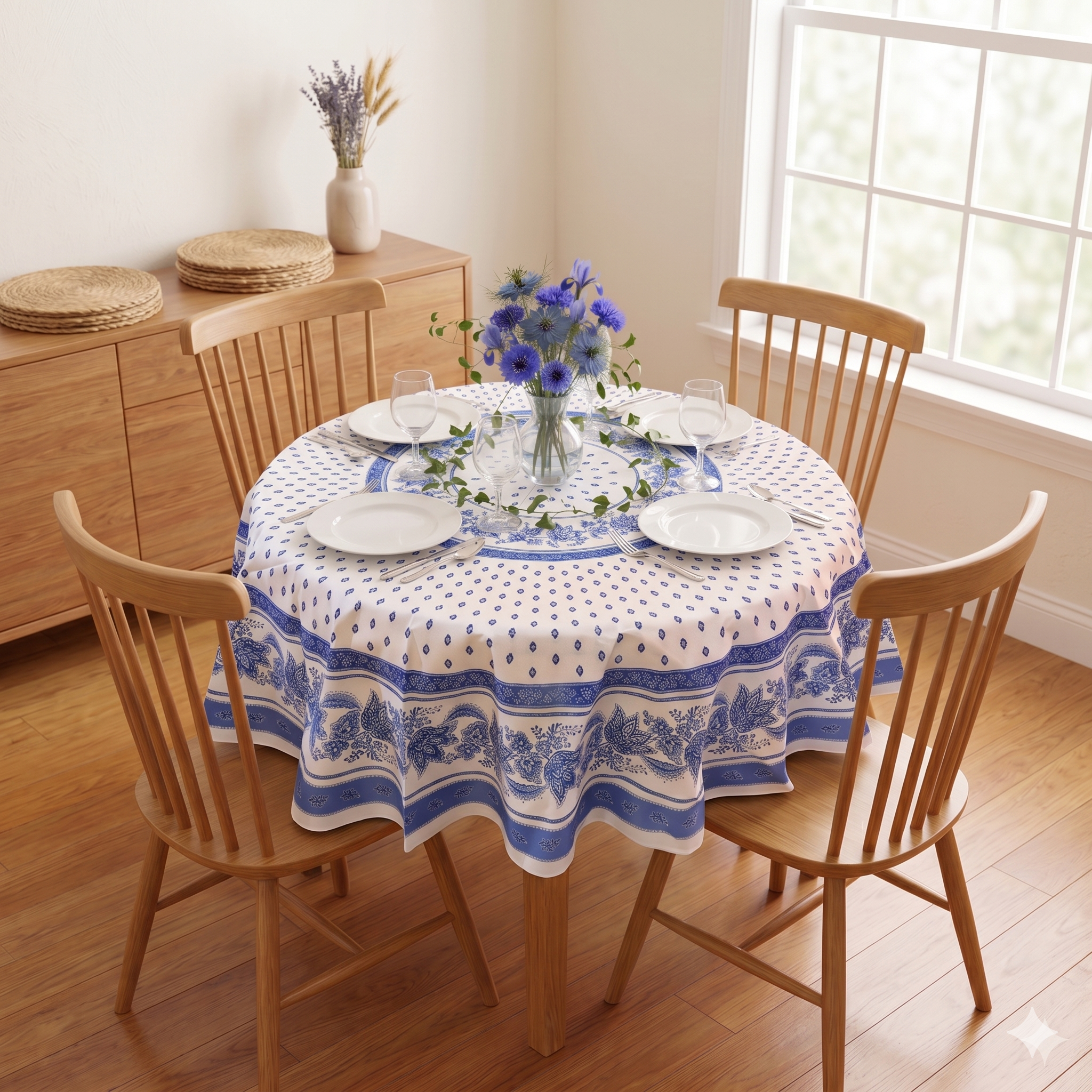 Villefranche Provençal Coated Tablecloth