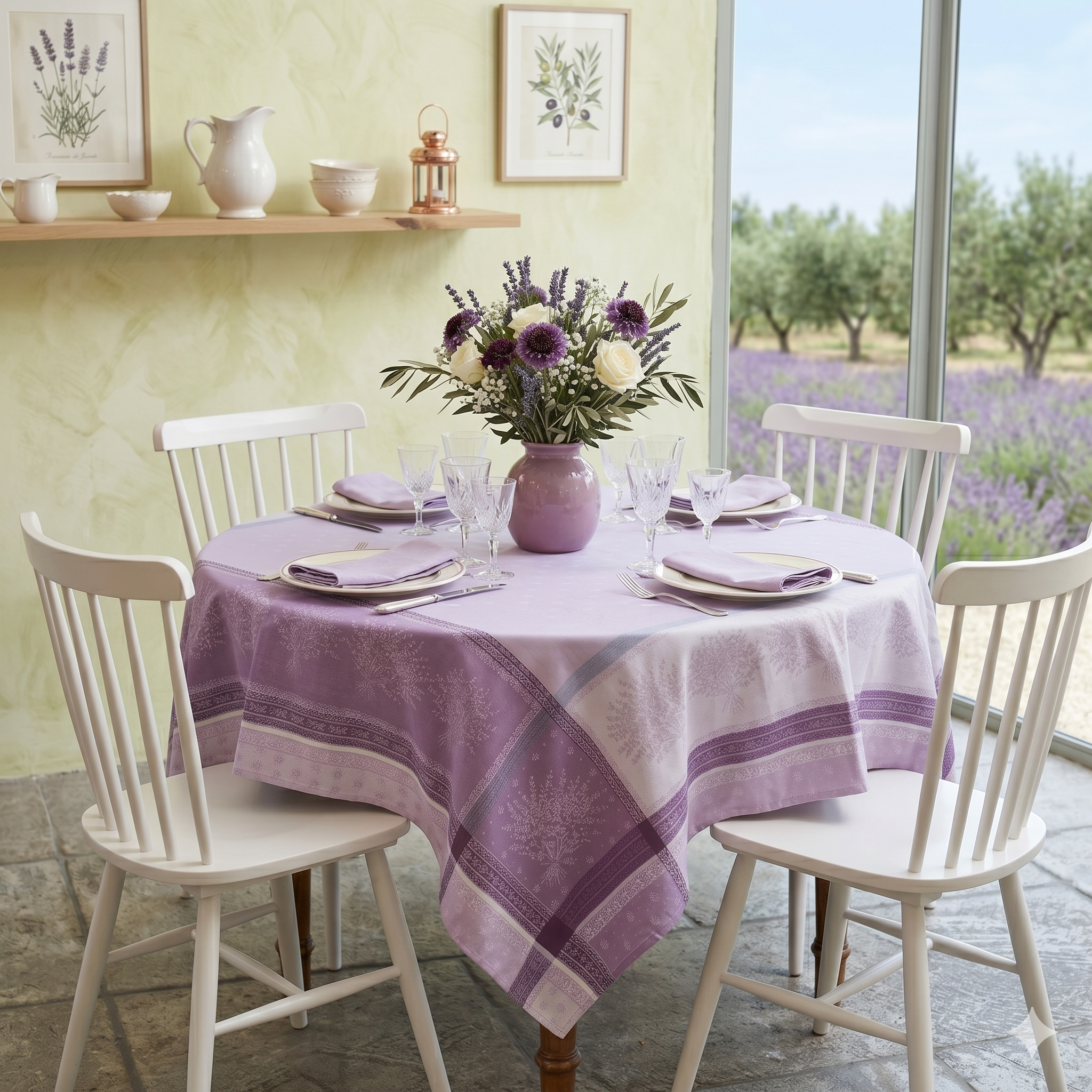 Lavandine Jacquard Tablecloth