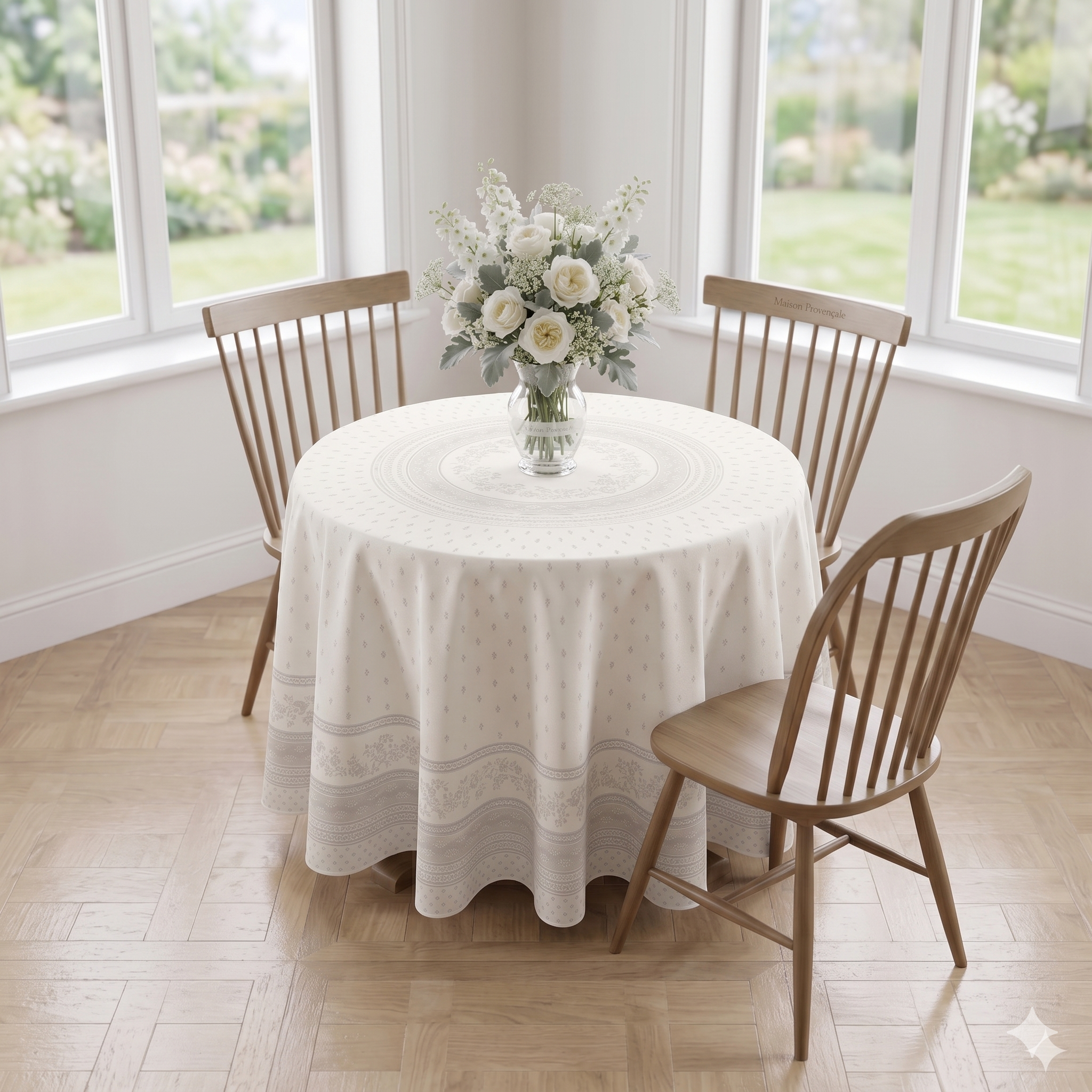 Antiques Floral 90" Round Jacquard Tablecloth