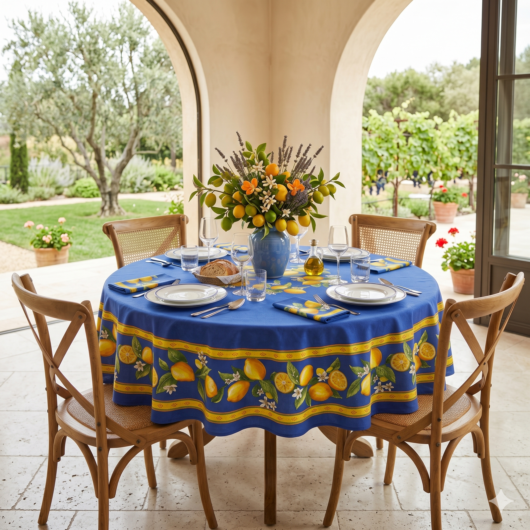 PROVENCAL COATED CITRON 71" ROUND