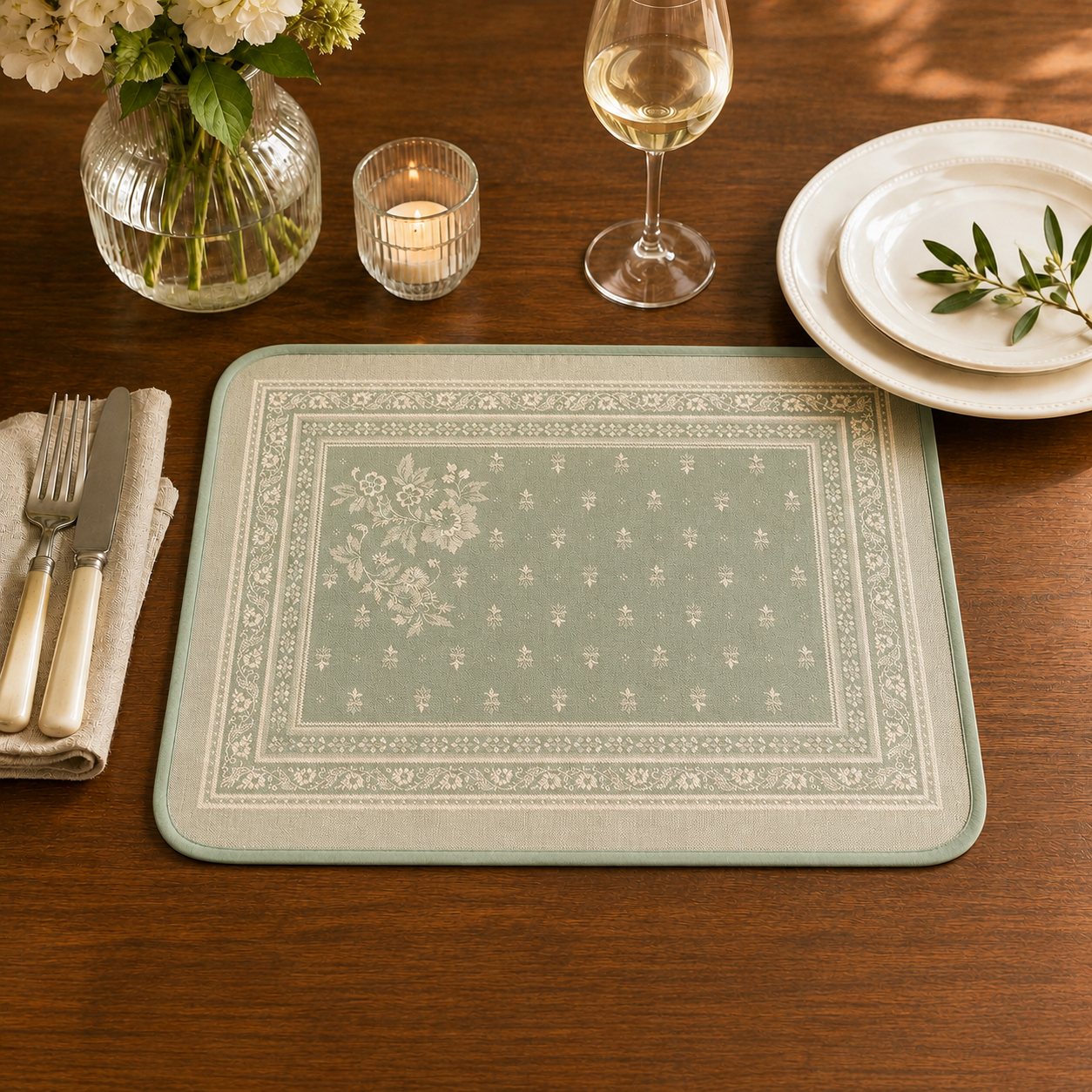 Antiques floral Placemats set of 2