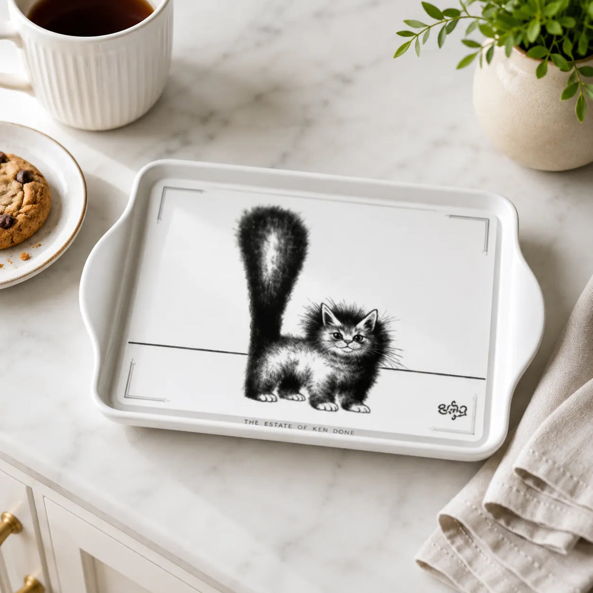Dubout Cat Metal Tray