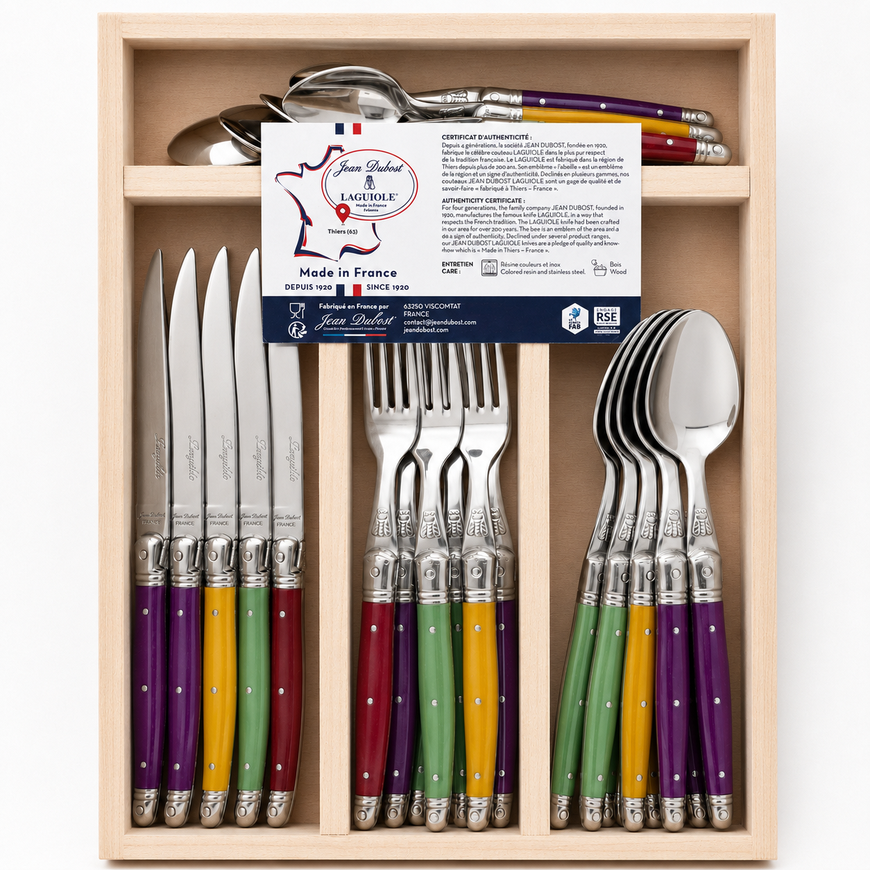 ☆彡Laguiole Jean Dubost カトラリー フランス製 ステンレス Jean Dubost Laguiole 24-Piece Flatware Set | GEM de France
