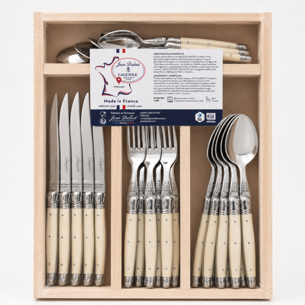Jean Dubost Laguiole 24-Piece Flatware Set