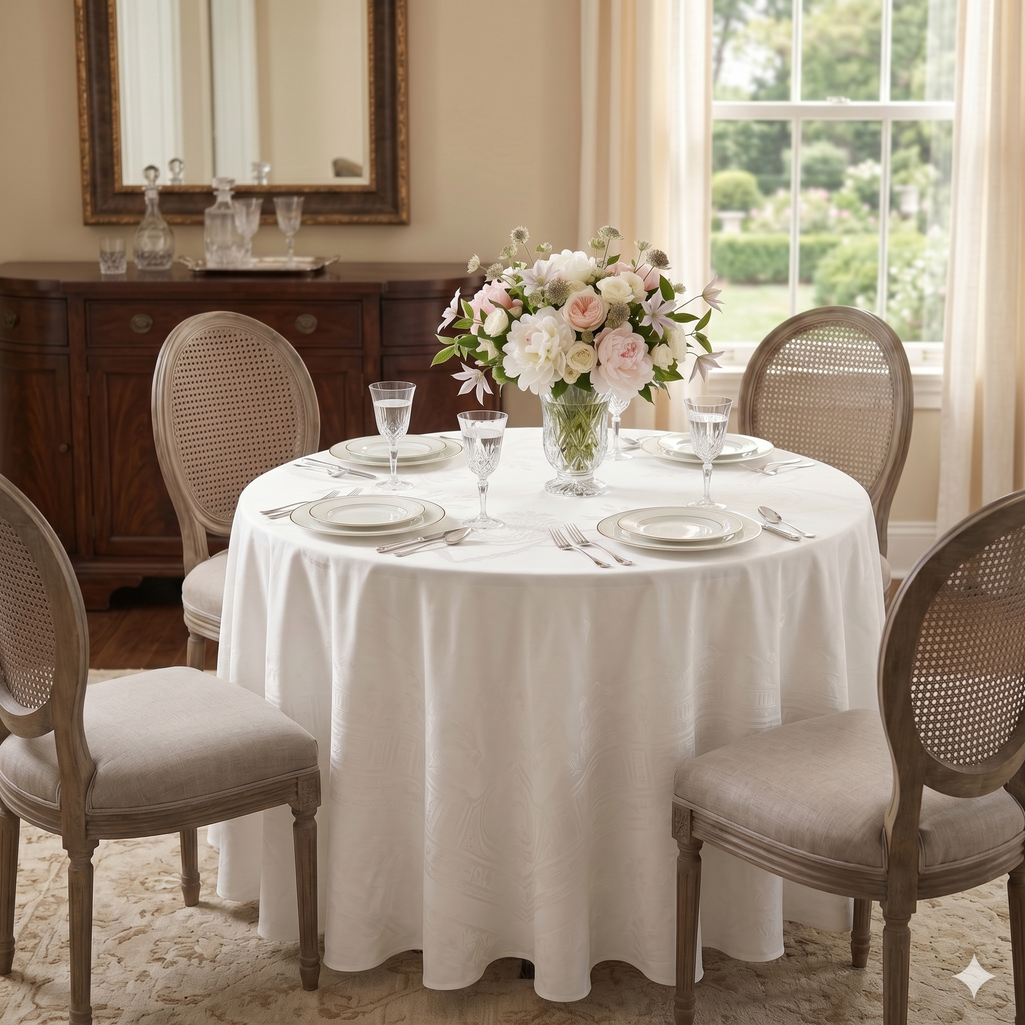 Royal Round Jacquard Tablecloth