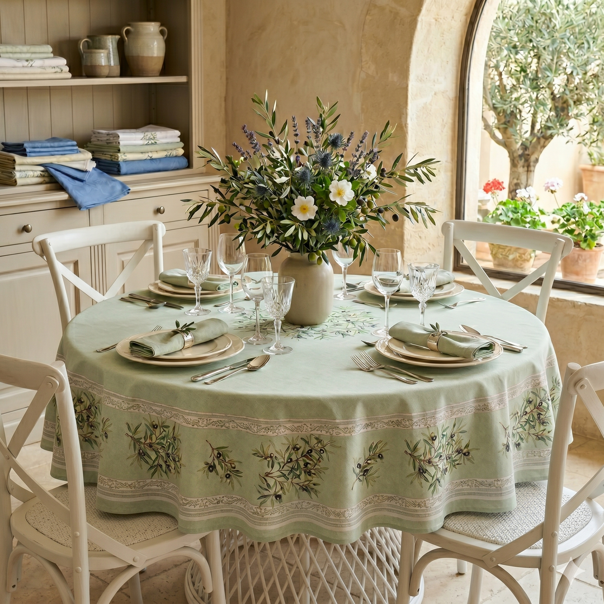 Eze Provençal Coated Tablecloth — Special Limited Edition — 71" Round