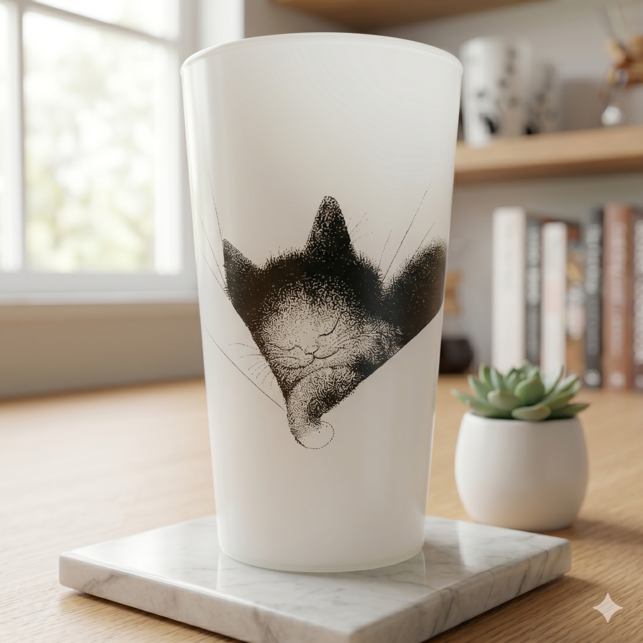 Dubout Cat Goblet — Sleeping Cat