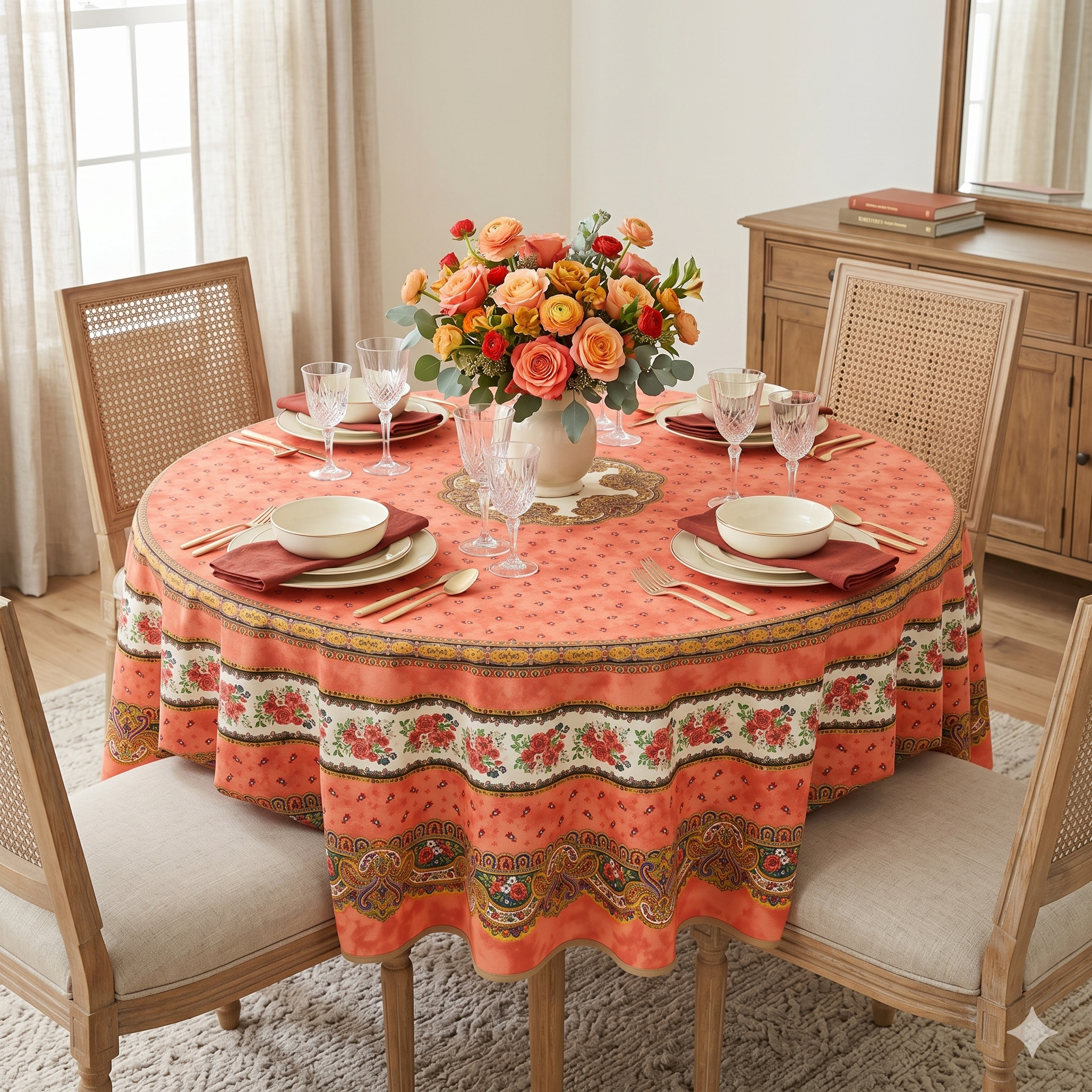 St Tropez Provençal Coated Tablecloth — 71" Round