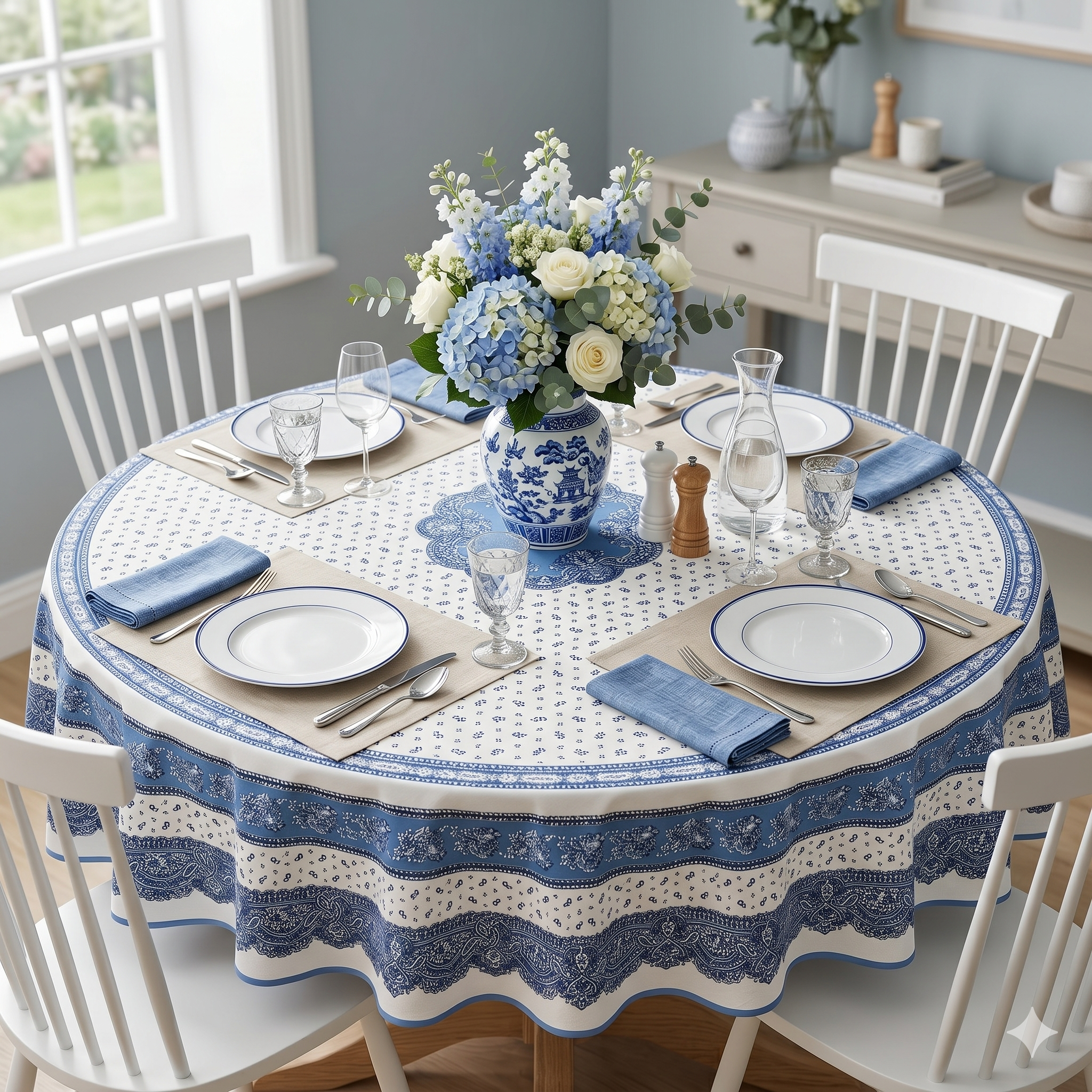 St Tropez Provençal Coated Tablecloth — 71" Round