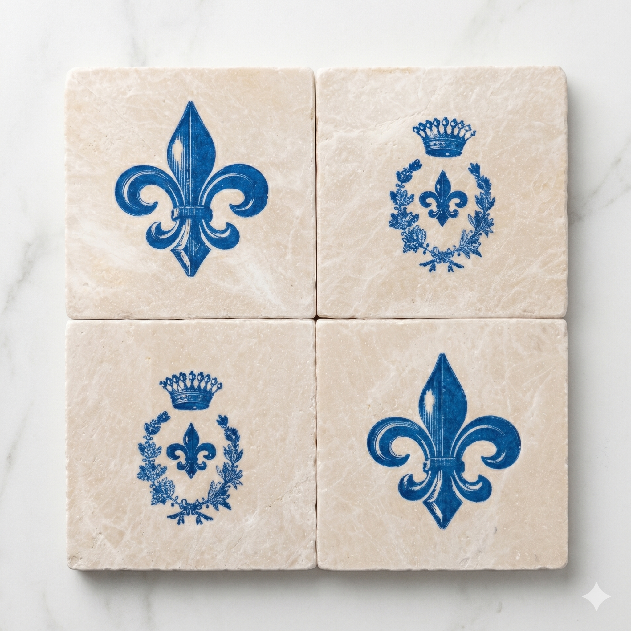 Fleur de Lys and Bee Coasters