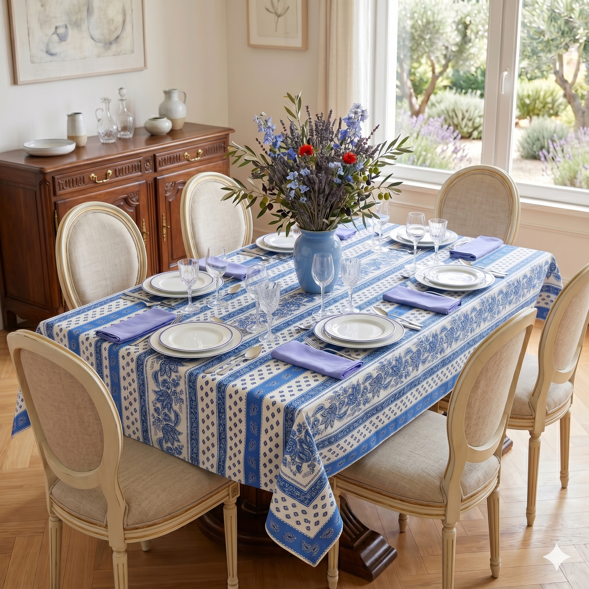 Villefranche Provençal Coated Tablecloth
