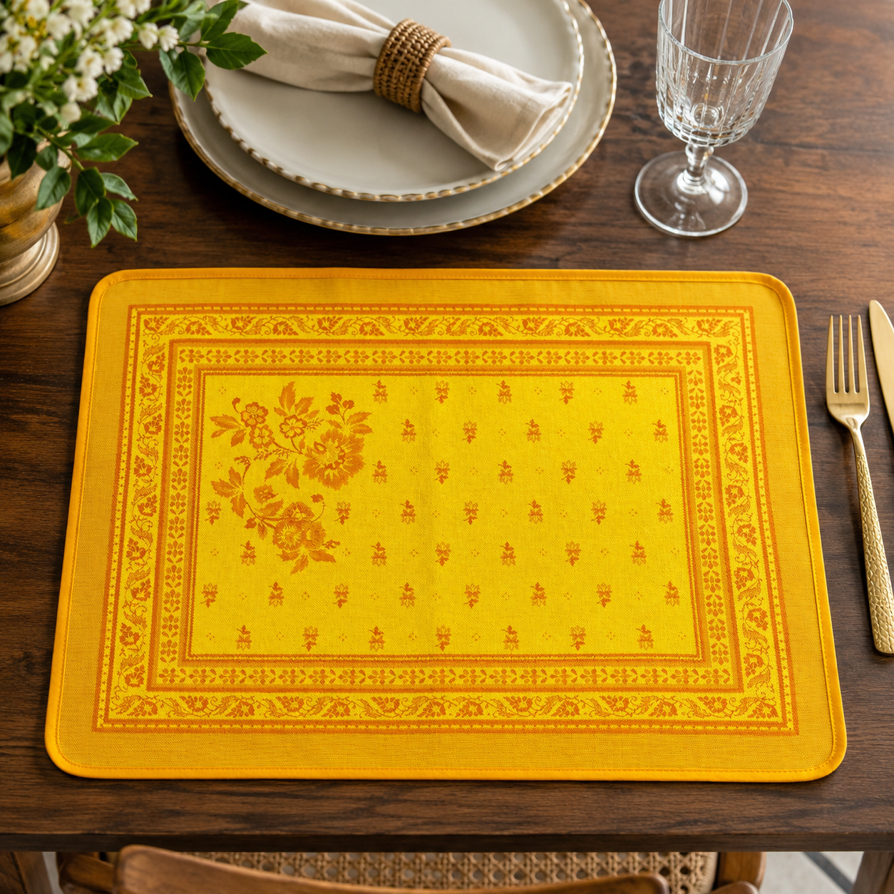 Antiques floral  Placemats set of 2