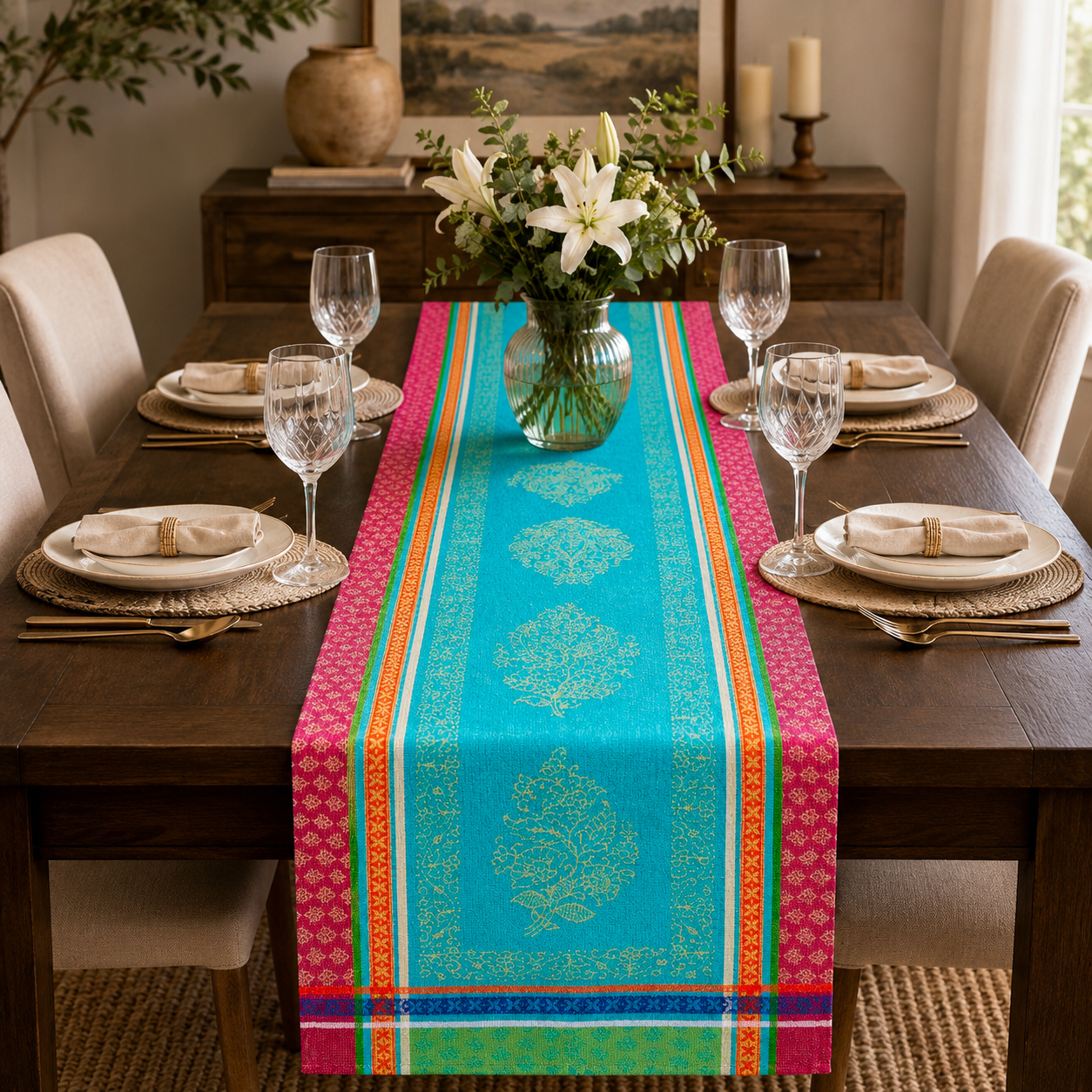 Festival jacquard runner