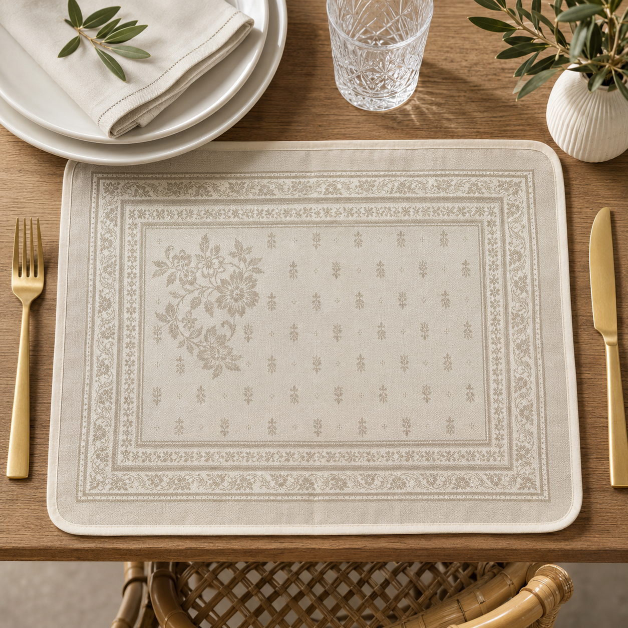 Antiques floral  Placemats set of 2