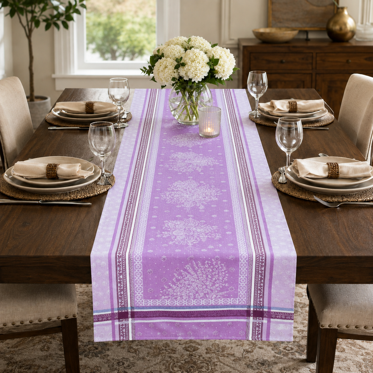 Jacquard runner Lavandine