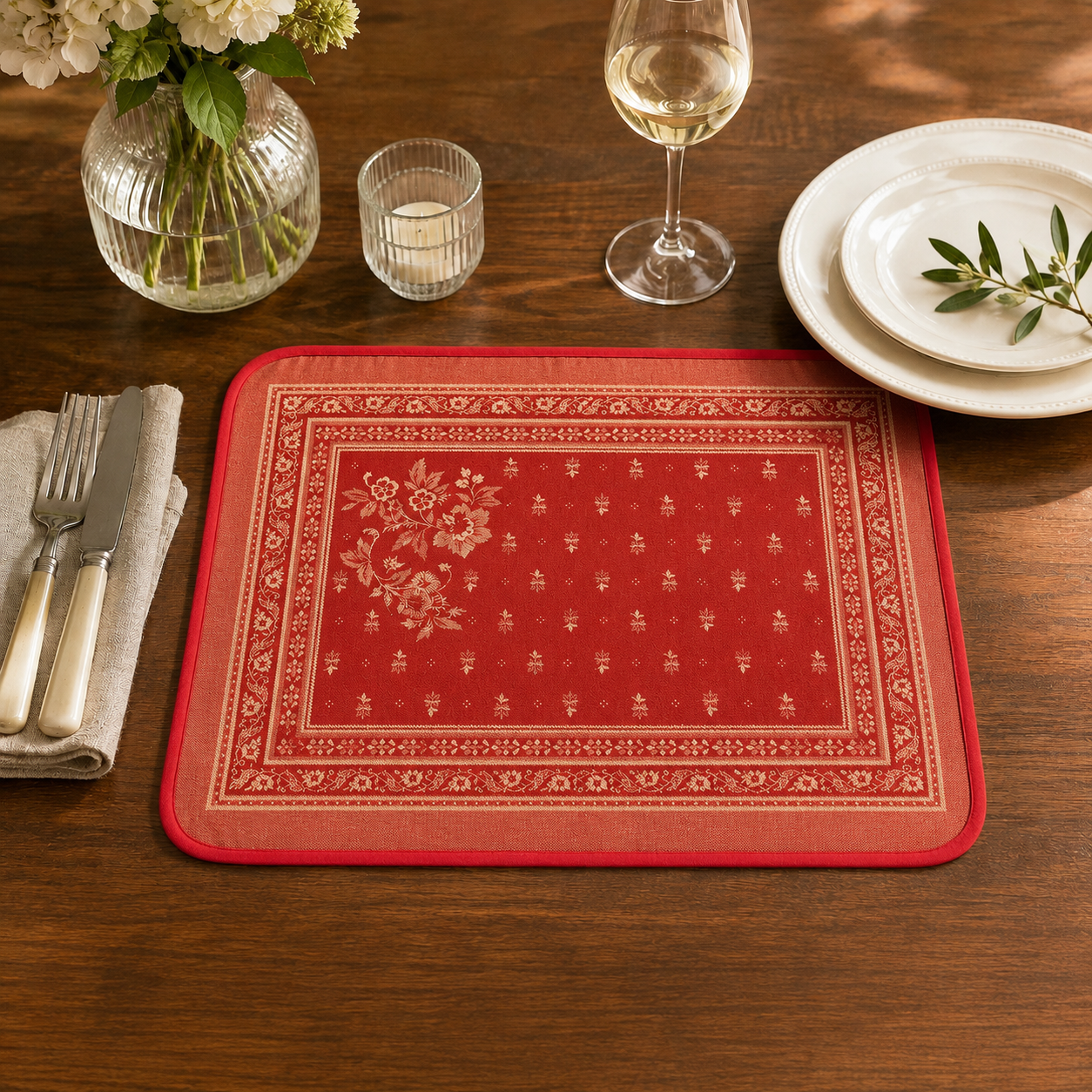 Antiques floral  Placemats set of 2