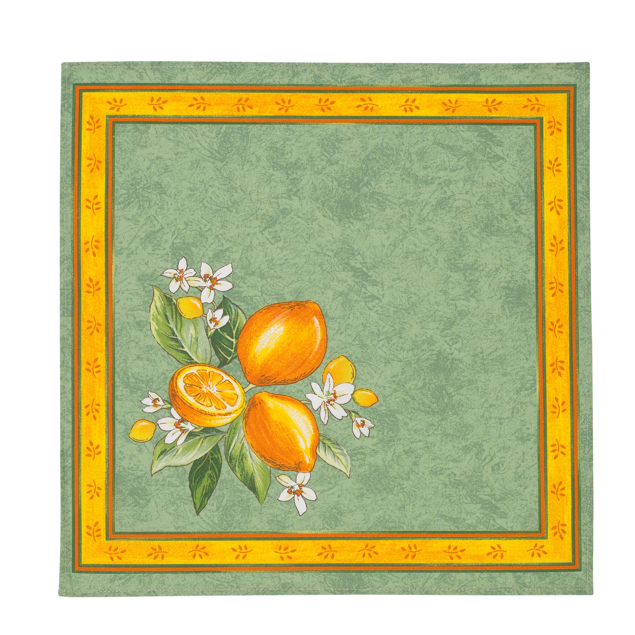 Citron napkin detail — jacquard woven lemon motif — GEM de France
