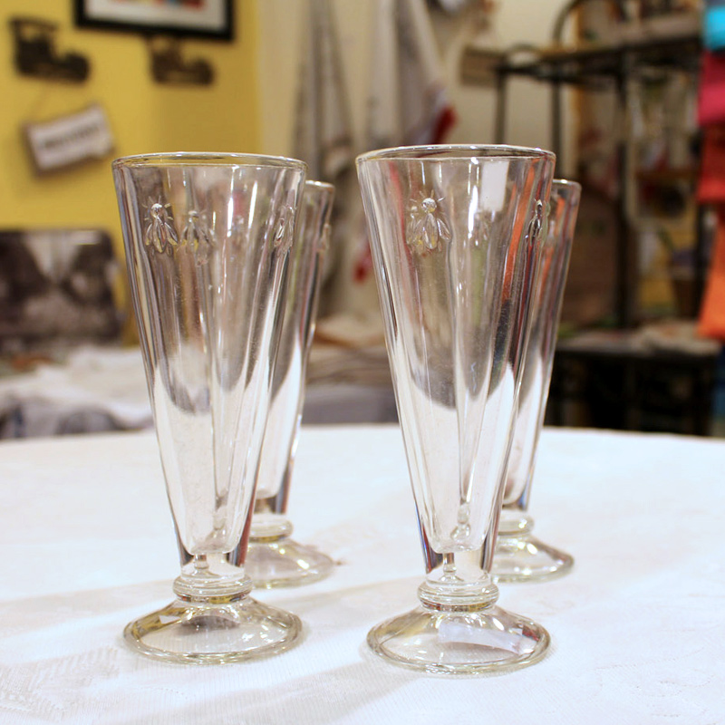 Set of four Bee Champagne Glasses